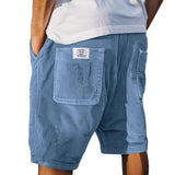 Short en Lin à Taille Élastique