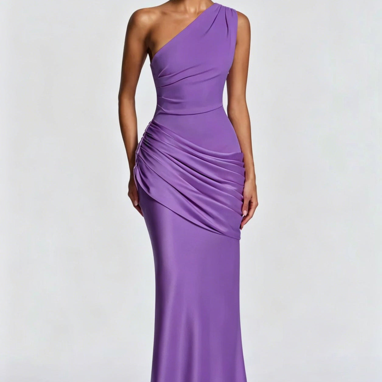 Robe Longue Asymétrique à Épaule Unique