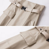 Jupe Midi Simili Cuir Taille Ceinturée Élégance Moderne