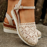 Sandales Compensées Crochet Style Bohème