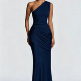 Robe Longue Asymétrique à Épaule Unique