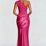 Robe Longue Asymétrique à Épaule Unique