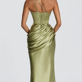 Robe Longue Asymétrique Drapée Élégance Prestige