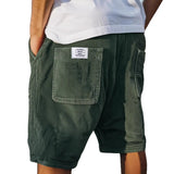 Short en Lin à Taille Élastique