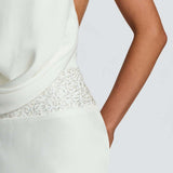 Robe Longue Drapée à Col Halter Élégant