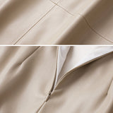 Jupe Midi Simili Cuir Taille Ceinturée Élégance Moderne