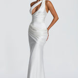 Robe Longue Asymétrique Drapée Élégance Prestige