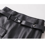 Jupe Midi Simili Cuir Taille Ceinturée Élégance Moderne