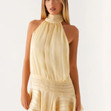 Robe Courte Dos Nu à Col Montant