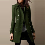 Manteau Femme Double Boutonnage Élégant Mi Long