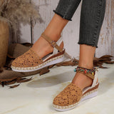 Sandales Compensées Crochet Style Bohème