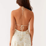 Robe Courte Fleurie Dos Nu