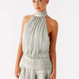 Robe Courte Dos Nu à Col Montant
