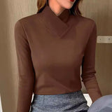 Pull Col Roulé Automne Blanc Femme