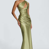 Robe Longue Asymétrique Drapée Élégance Prestige