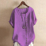 Blouse Lin Femme Boutonnée – Haut Été Léger et Élégant