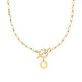 Collier maille trombone avec pendentif initiale