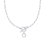 Collier maille trombone avec pendentif initiale