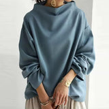 Pull oversize à col montant et manches longues pour femme