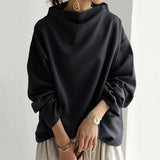 Pull oversize à col montant et manches longues pour femme