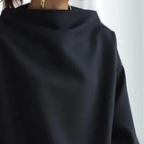 Pull oversize à col montant et manches longues pour femme