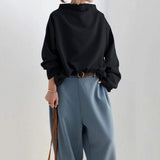 Pull oversize à col montant et manches longues pour femme