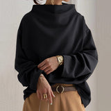 Pull oversize à col montant et manches longues pour femme