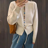 Cardigan Col Rond Automne Gris Femme
