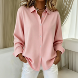 Chemise Ample Boutonnée à Manches Retroussées