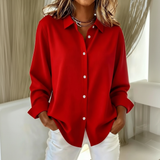 Chemise Ample Boutonnée à Manches Retroussées