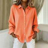 Chemise Ample Boutonnée à Manches Retroussées
