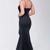 Robe Longue Dos Nu Halter à Fente Élégante