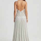 Robe Longue Plissée Dos Nu Élégance Couture