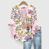 Blouse Imprimée à Manches Évasées