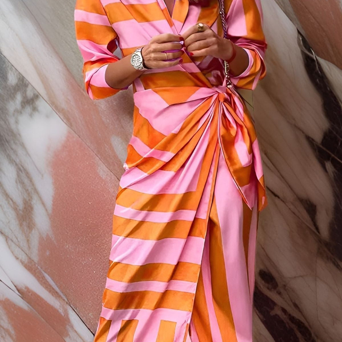 Weronika | Robe portefeuille à motifs