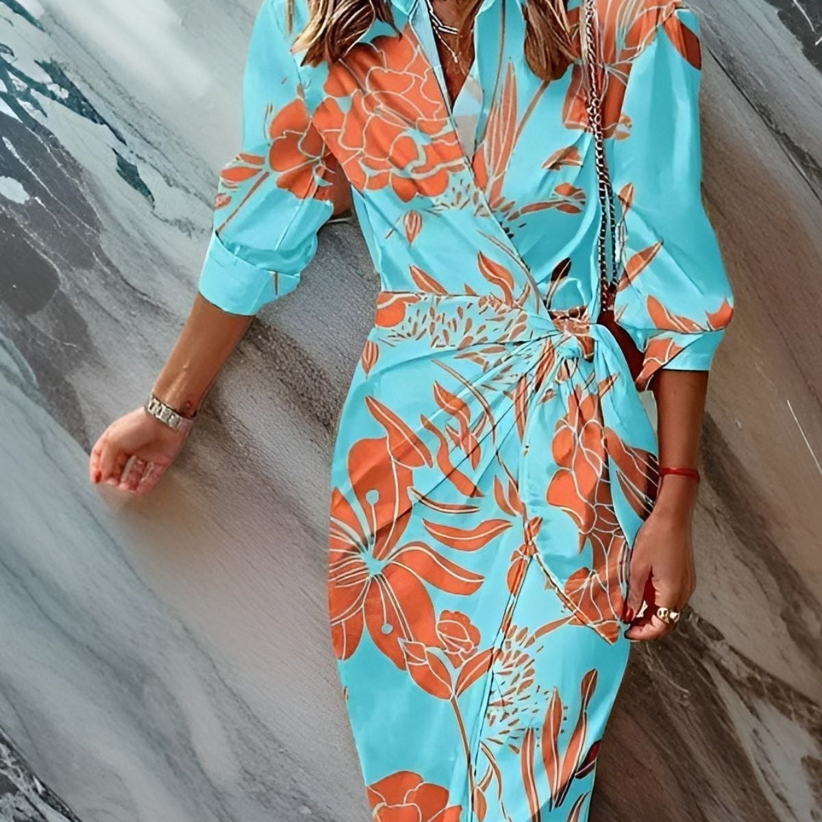 Weronika | Robe portefeuille à motifs