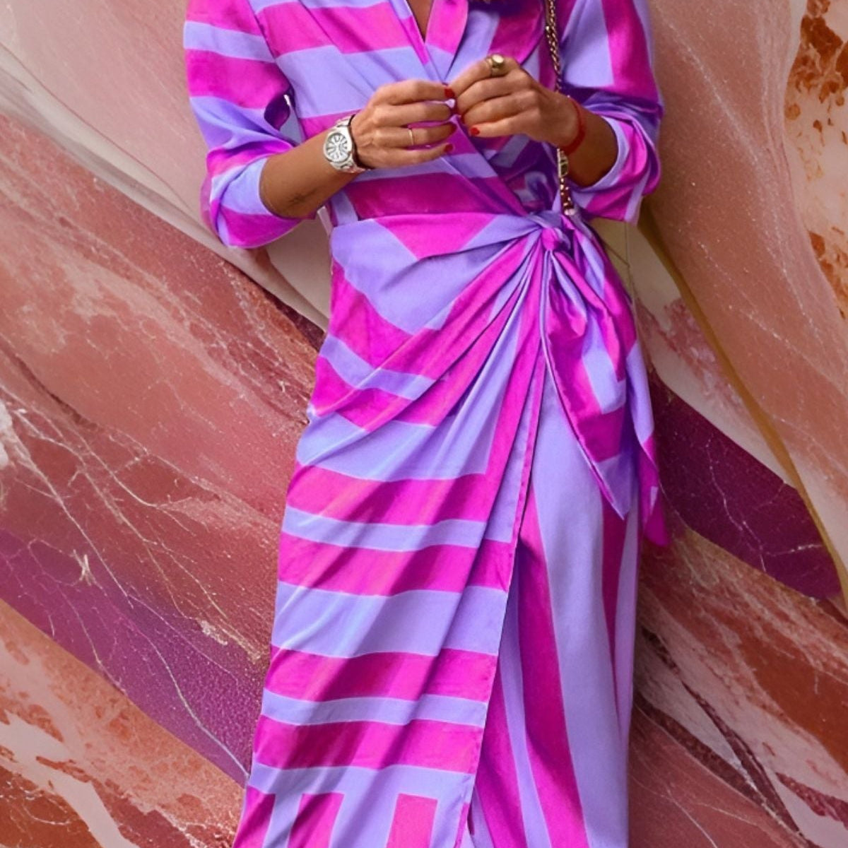 Weronika | Robe portefeuille à motifs
