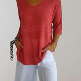 Pull Femme Léger Col V Décontracté