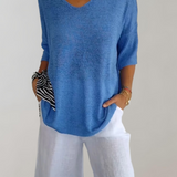 Pull Femme Léger Col V Décontracté