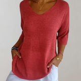 Pull Femme Léger Col V Décontracté
