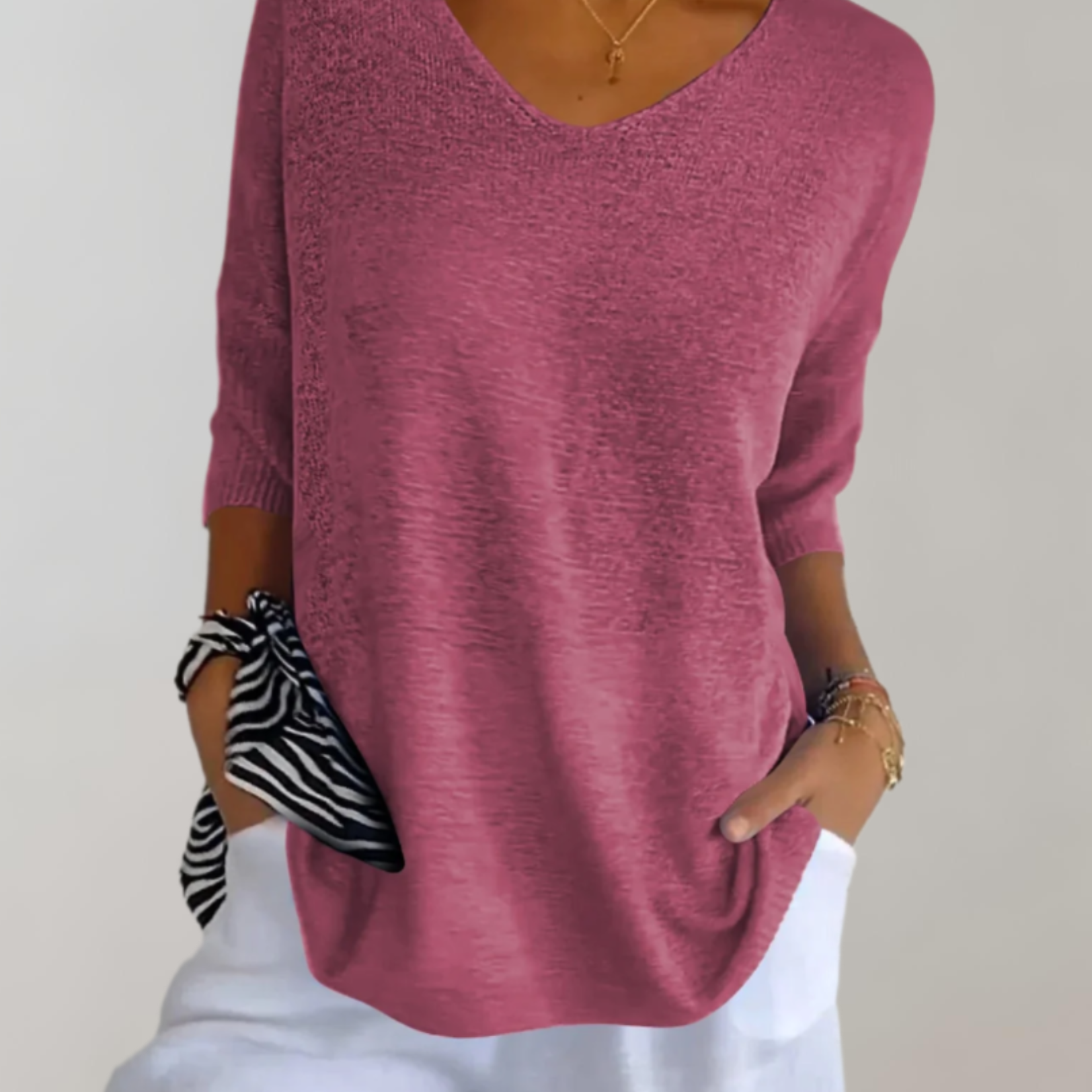 Pull Femme Léger Col V Décontracté