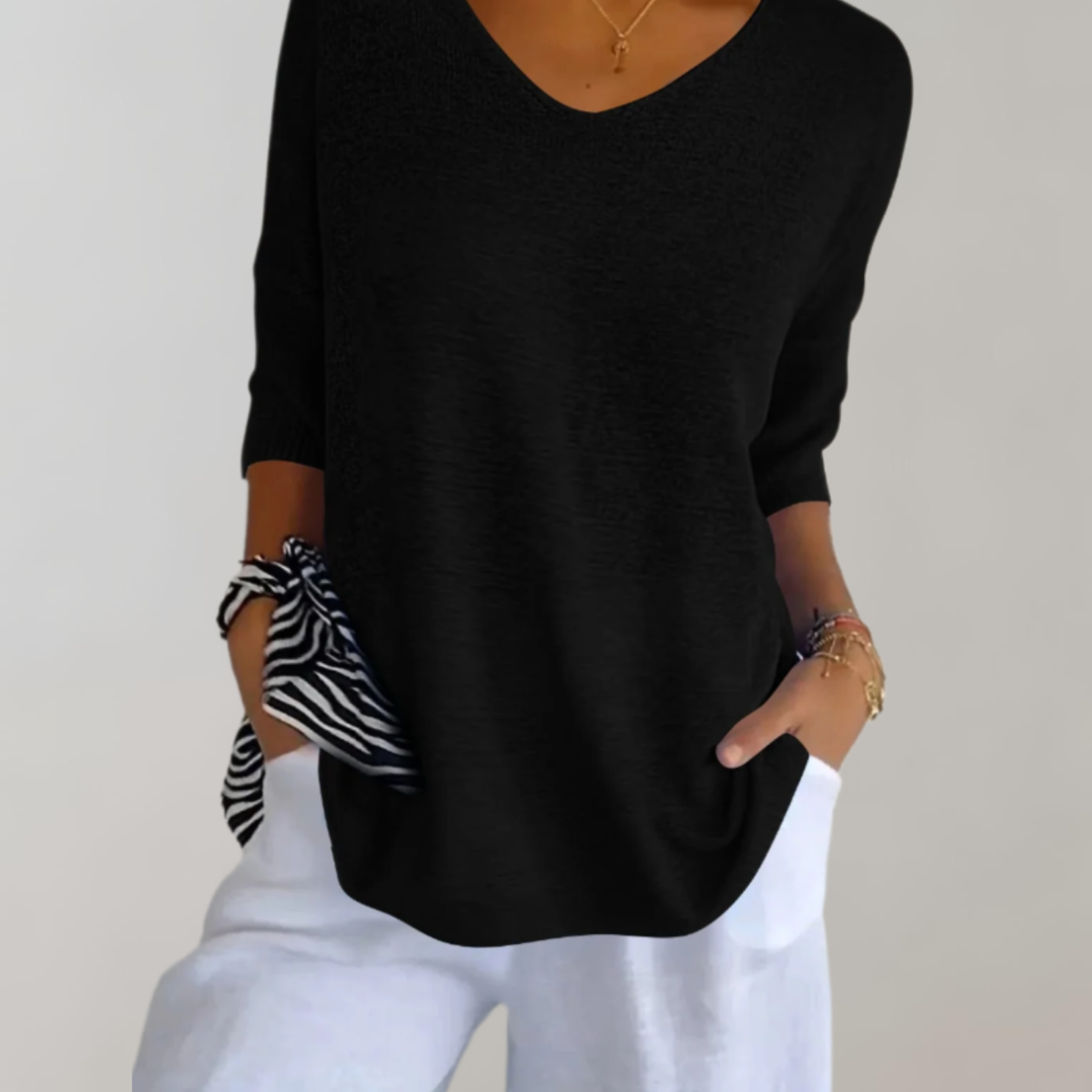 Pull Femme Léger Col V Décontracté