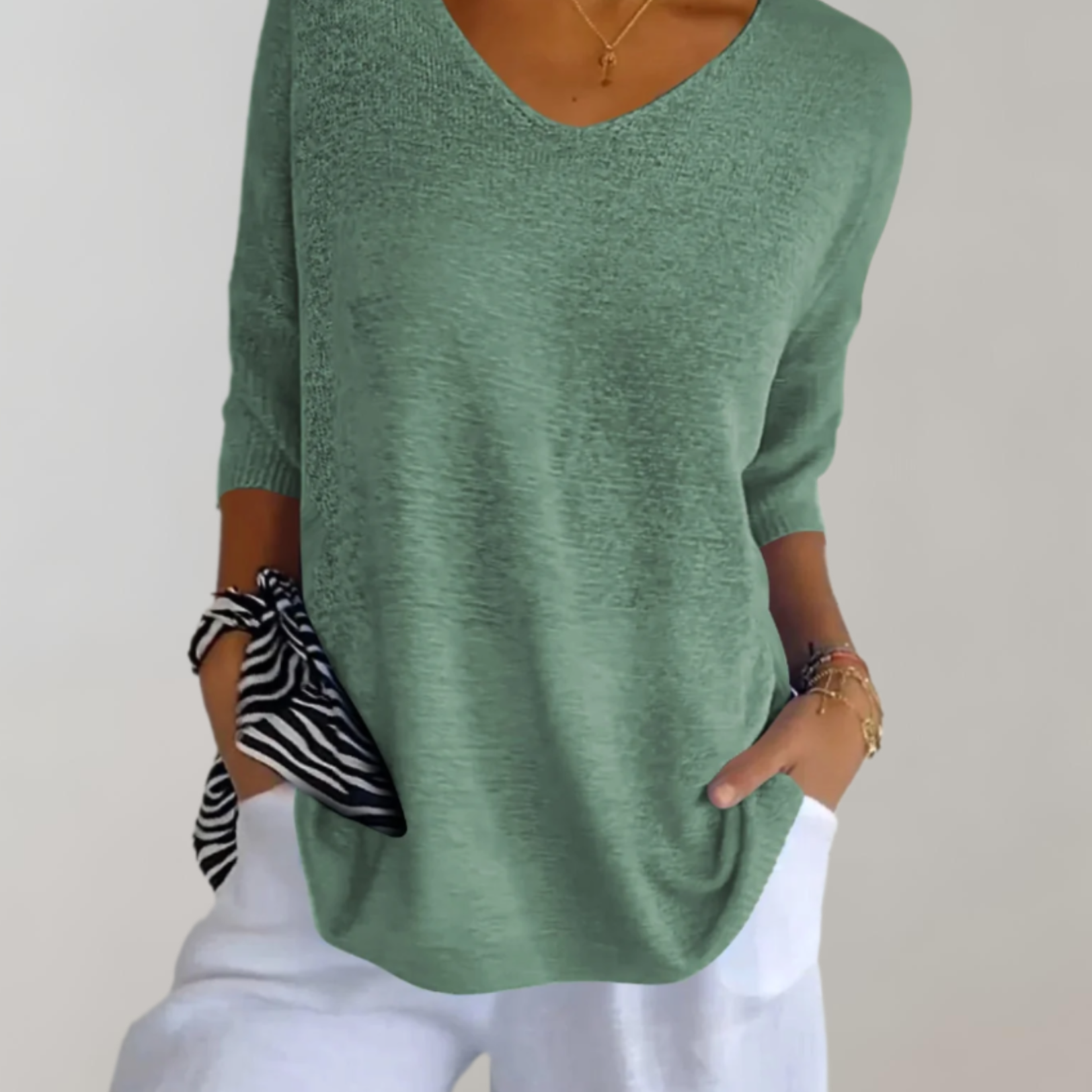 Pull Femme Léger Col V Décontracté