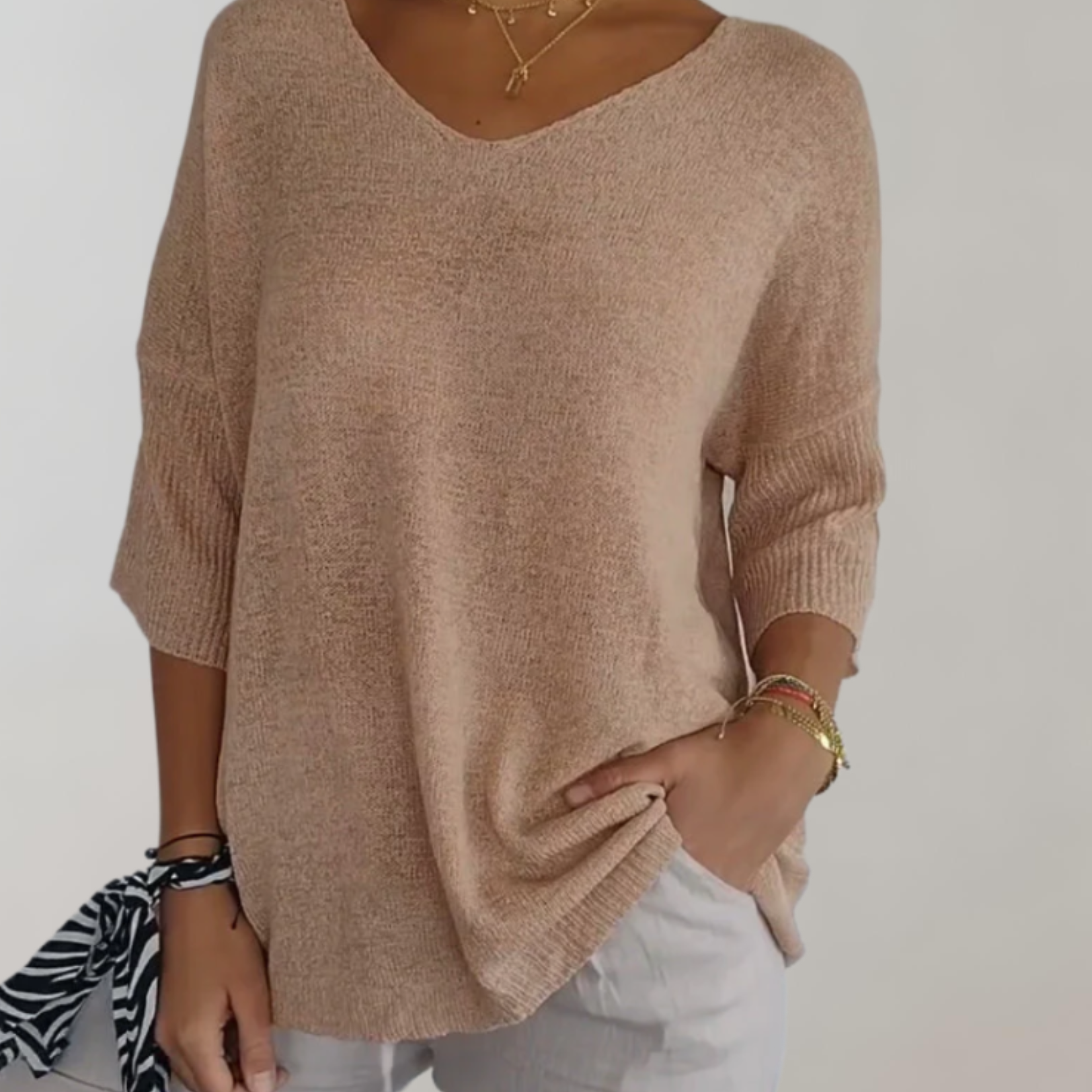 Pull Femme Léger Col V Décontracté
