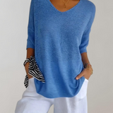 Pull Femme Léger Col V Décontracté