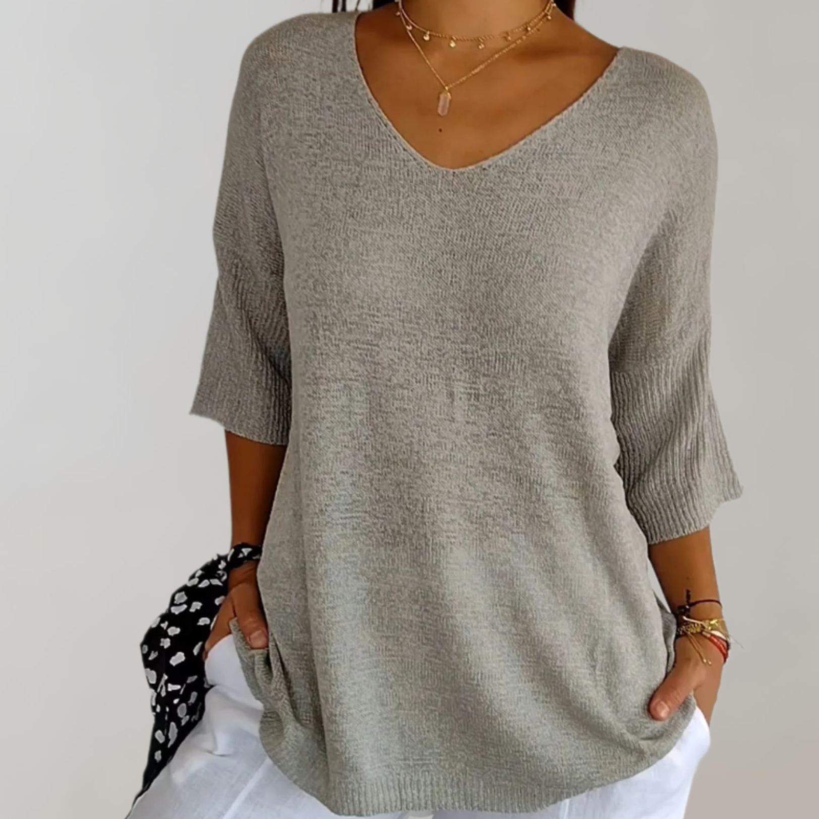Pull Femme Léger Col V Décontracté