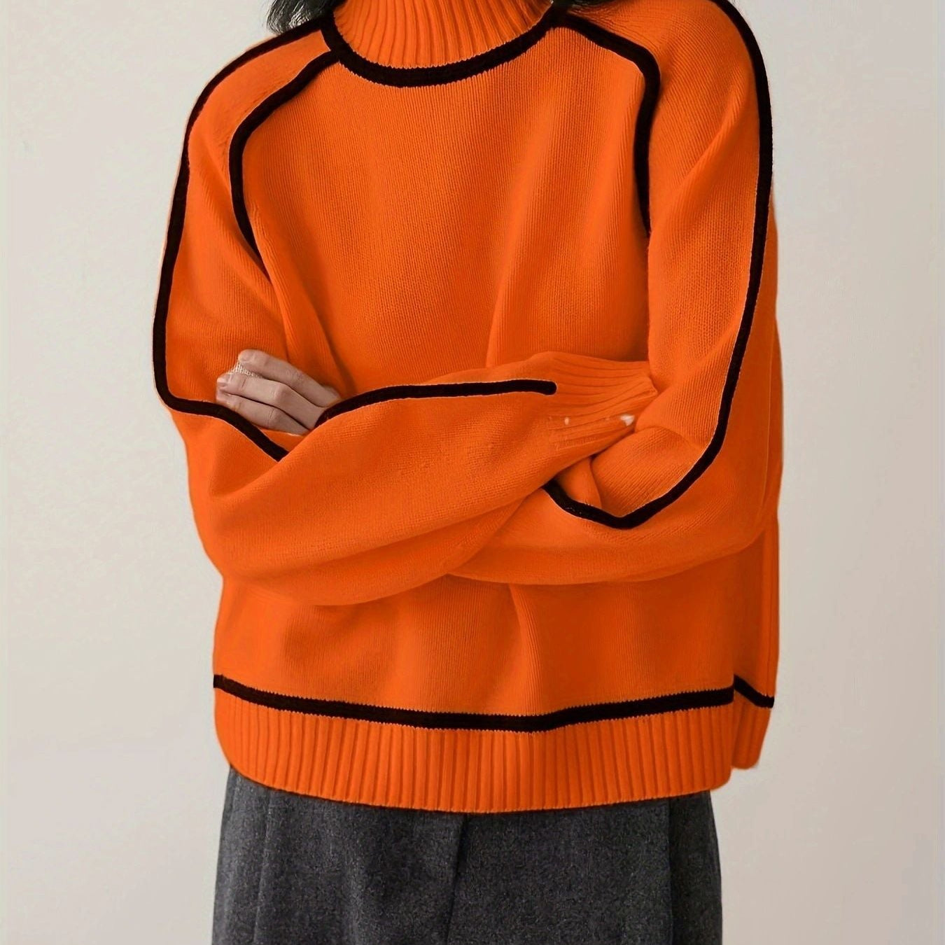 Pull Ample Automne Léger Marron Femme