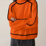 Pull Ample Automne Léger Marron Femme