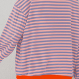 Pull femme oversize à rayures manches longues
