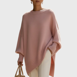 Pull poncho oversize en maille femme, ourlet asymétrique